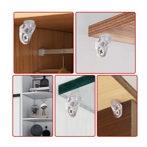 Transparent Shelf Support Bracket For Cabinet <b>Wardrobe</b> Adjustable Layer Board Holder Plastic Mounting <b>Hardware</b> Fixing Accessory - Product Image 1