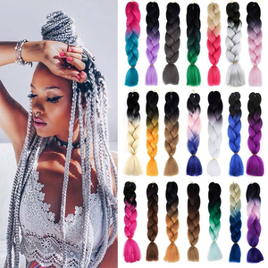 Muestra Gratuita de Cabello Sintético Jumbo Ombre para Trenzas, 24 Pulgadas, 100g, Crochet Expressions, Box Braids, Cabello Jumbo Yaki para Trenzas - Product Image 1