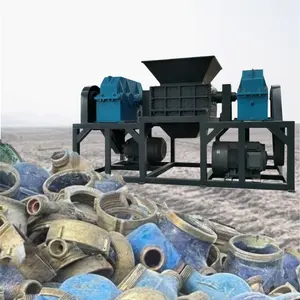 Scrap Metal Iron Blocks Aluminum Cans Metal Barrel Shredder Crushing Equipment From Recycling Market