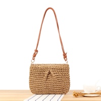 FSP752 2025 nouveau Style sac à main et sac à bandoulière pour femmes-élégant couleur unie tissé plage tissé sac bandoulière poignée anneau Mini