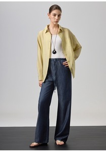 <span class=keywords><strong>Jeans</strong></span> da <span class=keywords><strong>Donna</strong></span> Stile Old Money a <span class=keywords><strong>Vita</strong></span> Alta, <span class=keywords><strong>con</strong></span> <span class=keywords><strong>Elastico</strong></span> <span class=keywords><strong>in</strong></span> <span class=keywords><strong>Vita</strong></span>, Gamba Larga, Morbidi e Comodi, Effetto Snellente - Product Image 3