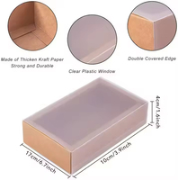 Boîte d'emballage coulissante en gros en papier kraft avec fenêtre transparente, petite boîte cadeau de boutique avec manchon en PVC dépoli