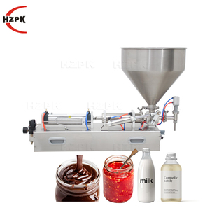 Machine de remplissage semi-automatique HZPK G1WGD pour bouteilles cylindriques, détergent, cosmétiques, miel, sauce, huile d'olive, eau, liquide, pâte - Product Image 1