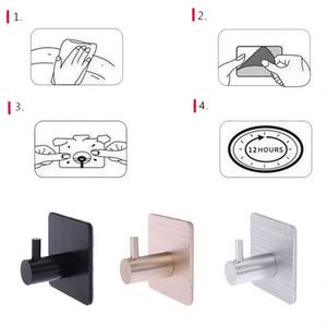 K2041 Waterproof Double Sided <b>Wall</b> Adhesive Metal <b>Hooks</b> Oil-Proof Heavy-Duty Strong Hangers Kitchen Bathroom Living Room Use - Product Image 5