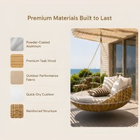 Cama Solar Moderna para Jardín, Patio, Terraza, Hotel o Villa, de Aluminio y Mimbre Sintético, Resistente a los Rayos UV, para Exteriores