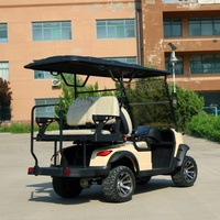 Voiturette de golf électrique 4 places, batterie lithium 72V, moteur 7KW, couleurs de sièges extérieurs personnalisables, grand panier de rangement