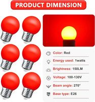 Ampoule rouge 15W équivalent G45 Globe LED Noël 1W couleur nuit Mini Edison E26 vacances chaîne fée humeur lumières décor