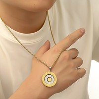 YWXS vente en gros en acier inoxydable Fortune marque douze signes du zodiaque chinois neuf palais huit trigrammes pendentif colliers