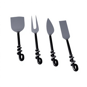 Manufacture of Exclusive Quality Cutting Tool Silverware Hot Selling Custom Cutlery <b>Cheese</b> Knife and Cake Server <b>Set</b> of 4 Pcs - Product Image 1