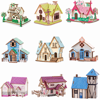 Kit de construction de modèles en bois 3D, maison en bois découpée au laser, jouet artisanal pour enfants, cadeau éducatif STEM, assemblage par emboîtement