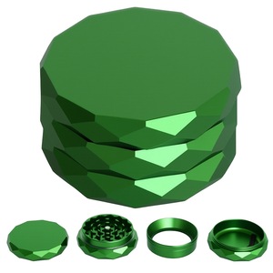 Custom Logo Aluminum <b>Herb</b> <b>Grinder</b> 4 Piece Manual Dry <b>Herb</b> Crusher Diamond Shape Multi Color <b>for</b> Storage - Product Image 4