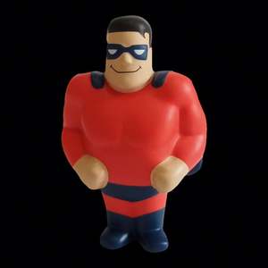 Balle anti-stress en forme de super-héros, logo personnalisé imprimé, balles anti-stress en PU avec logo à imprimer, jouets anti-stress - Product Image 2