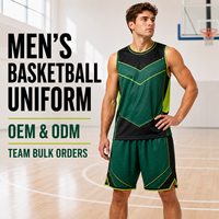 Seragam Basket Pria Model Chevron Hijau Kustom, Set Jersey dan Celana Pendek Bahan Mesh untuk Pertandingan Liga Basket Universitas