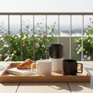 แก้วเซรามิกสีดำขาวลายหินหรูหราแบบมืออาชีพสั่งทำพิเศษสำหรับคู่รัก - Product Image 6