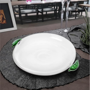 <span class=keywords><strong>Assiette</strong></span> en verre transparente personnalisée avec poignée en forme <span class=keywords><strong>de</strong></span> <span class=keywords><strong>pois</strong></span> verts créatifs - Product Image 5