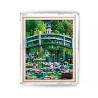 Vitrine d'exposition transparente en plastique acrylique avec fixation à vis 3 mm pour la peinture artistique Monet Pont aux Nénuphars, compatible LEGO 31220