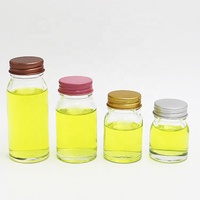 Bouteille en verre transparent pour nid d'oiseau avec couvercle à vis en aluminium coloré pour nid d'oiseau, enzyme de poisson, miel, sirop