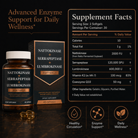 Gélules de bien-être pour la circulation sanguine avec mélange d'enzymes Nattokinase, Vitamine K2 et Coenzyme Q10