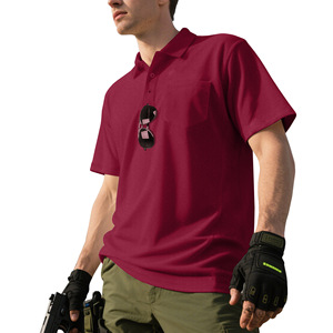 Df-115 Men's Summer Quick Dry Tactical <b>Polo</b> <b>Shirt</b> Gray Short Sleeve <b>With</b> <b>Pocket</b> For Outdoor Leisure Wear - Product Image 2