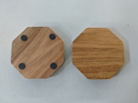 Sous-verres octogonaux en bois de design nordique, fabrication directe du fabricant, en acacia naturel, écologiques, antidérapants, pour tasses et mugs, 100 mm