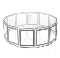 Boîte à gâteau Matsa en acrylique de taille personnalisée, récipient de stockage carré avec couvercle en forme de dodécagone à paillettes argentées pour l'organisation d'outils