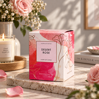 Boîte d'emballage de luxe pour bougies parfumées, boîte personnalisée pour bougies en cire de soja, boîte en papier à rabat, boîte cadeau imprimée, fabricant OEM