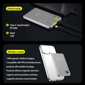 Magnetic Wireless Power Bank 10000mAh 20W Fast Charging for Cell Phone & Tablet Ultra Slim LED Display Li-Polymer <b>Battery</b> F18 - Product Image 5