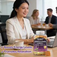 Gummies à base d'ashwagandha, vitamines B12 et D3, soutien émotionnel, amélioration de la mémoire, gestion du sommeil et de l'énergie, complément naturel végétalien pour adultes