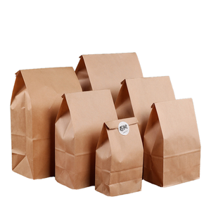Bolsas para llevar de papel Kraft ecológicas de 15,5x30cm, bolsa de papel de fondo plano para pan, embalaje de alimentos, logotipo personalizado - Product Image 1