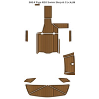 Tapis de pont en mousse EVA imitation teck pour plateforme de bain et cockpit de bateau Tige R20 2014, style SeaDek MarineMat Gatorstep, auto-adhésif