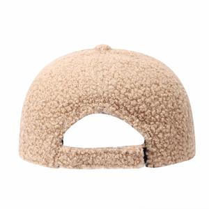 Casquette de baseball 6 panneaux en fausse fourrure d'agneau couleur unie, épaisse et fourrée, pour automne-hiver - Product Image 4