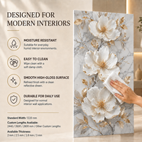 Panel Decorativo de Pared MORLENX 3D con Diseño Floral en PVC UV, Impermeable y Fácil de Limpiar, para Dormitorios y Paredes Decorativas