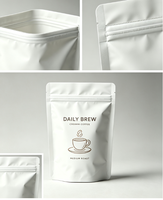 Gemetalliseerde aluminiumfolie stand-up zip pouch koffieverpakking met aangepast logo bedrukt voor Doypack zak met ontluchtingsventiel