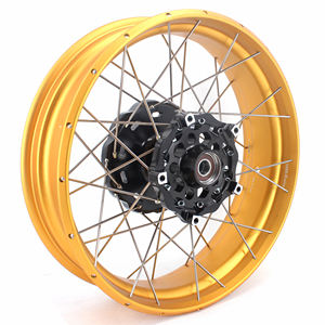 Jantes sans chambre à air VMX 3.0*19 pouces / 4.25*17 pouces, remplacement pour BMW <span class=keywords><strong>F700GS</strong></span> <span class=keywords><strong>2012</strong></span>-2018, moyeu noir, jante dorée - Product Image 2