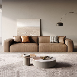 Sofá de Cuero Italiano Minimalista de Primera Calidad para Espacios Pequeños, Sala de Estar o Cine en Casa - Product Image 2