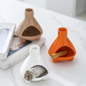 Poterie rouge vantage Palo Santo titulaire bâtons d'encens naturel bois sauge bavure bâton bougeoir prêt à expédier - Product Image 1