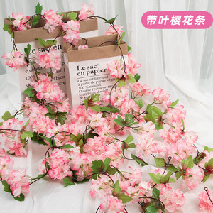 ดอกซากุระจำลองแบบพวงมาลัย ดอกไม้ไหมประดับเพดานแบบเกลียว ของตกแต่งงานแต่งงาน แถบดอกไม้พลาสติก - Product Image 6