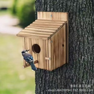 Casa de Pájaros de Madera de Pino para Exteriores, Nido Rectangular, Estilo Simple y Duradero, para Periquitos, Cacatúas, Pardillas, Caja de Cría - Product Image 5