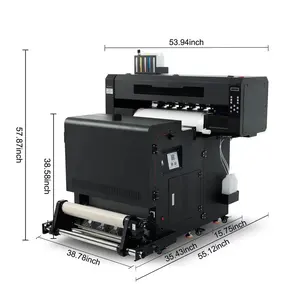 A1 mesin cetak dtf 24 inci, mesin cetak kaus semua dalam satu pencetak dtf dengan pengocok bubuk oven