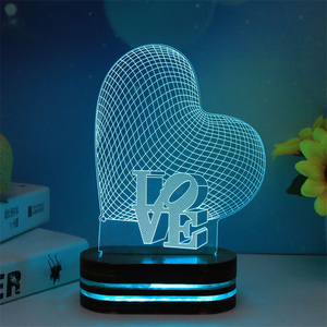 Romantic Heart Light LED Night Light 3D Light <strong>Table</strong> Lamp Birthday Gift Kids' Bedroom Decoration - Product Image 6