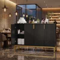 Meubles de style médiéval moderne, armoires de rangement pour salle à manger, console de 59 pouces, buffet à 4 portes, bois + métal