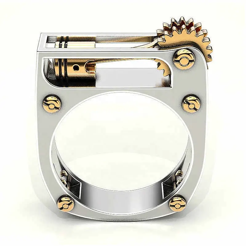 Mechanical Gear Wheel Men Ring Fashion Punk rings Wedding Band Finger Rings for Women man Jewelry Hip hop rock band jewelry