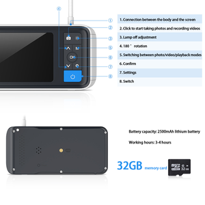 Otoscope intelligent à écran haute définition de 4.5 pouces, marqueur visuel d'oreille à écran de 3.9mm et sélecteur d'oreille - Product Image 3
