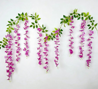 Guirlande artificielle de glycine et de fleurs de lotus, haute simulation, pour décoration murale, plafond, mariage, verdure artificielle