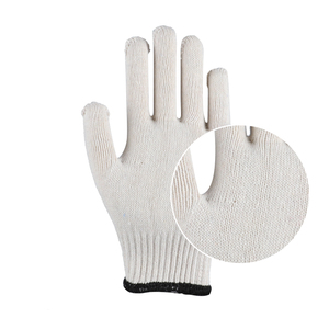 Guantes de algodón industriales blancos de punto sin costuras de calibre 10 Guantes DE TRABAJO resistentes - Product Image 1