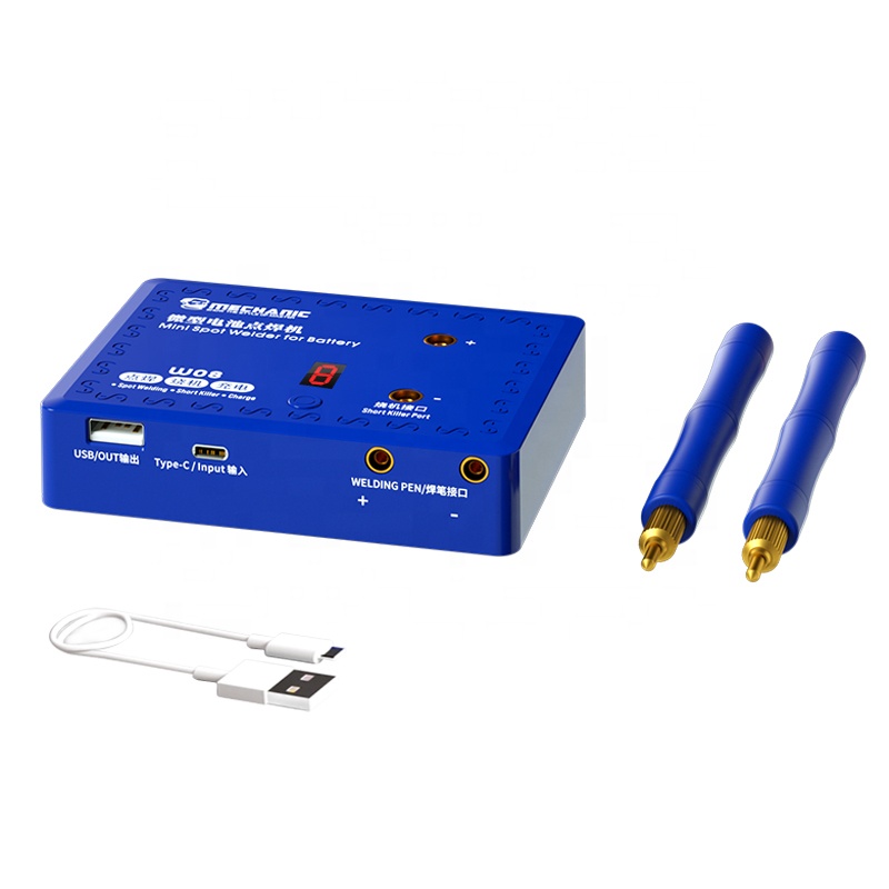 Новейший мини-точечный сварочный аппарат Mechanic W08 для аккумулятора, детектор короткого замыкания, портативный аппарат для точечной сварки на 5 В с 8 скоростями