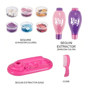 Kit de lentejuelas para el cabello AiJH DIY para niñas, kit de lentejuelas sin pegamento, herramienta para peinar el cabello con brillantina para niñas, recuerdo de fiesta, juguete de belleza - Product Image 6