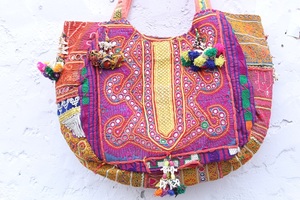 Sac Banjara vintage, sac hobo, pochette, sac à bandoulière ethnique indien brodé à la main, sac à main coloré bohème grande capacité avec fermeture éclair - Product Image 5
