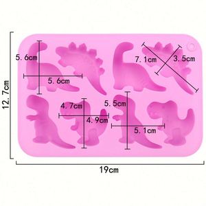 Moule à gâteau en silicone en forme de dinosaure à 8 cavités, écoresponsable, échantillon gratuit, pour savon, résine, bougie, OEM/ODM - Product Image 2