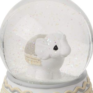 Precious Moments 179303 Elephant Snow Globe Baby-Jouet en résine/verre apaisant avec chevron gris et caractéristique musicale 'Love You Tons' - Product Image 2